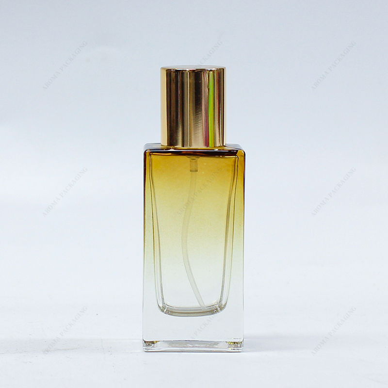 Gradient Color Glass Perfume Bottle With Lid